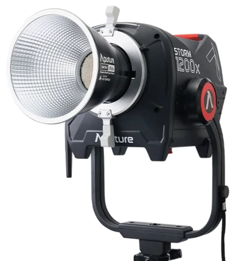 Aputure Storm 1200X bi-color LED light head with reflector and yoke