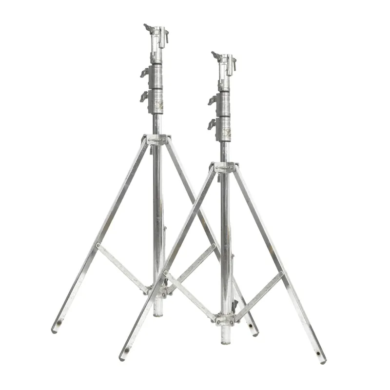 Combo and baby light stands staged on the studio floor