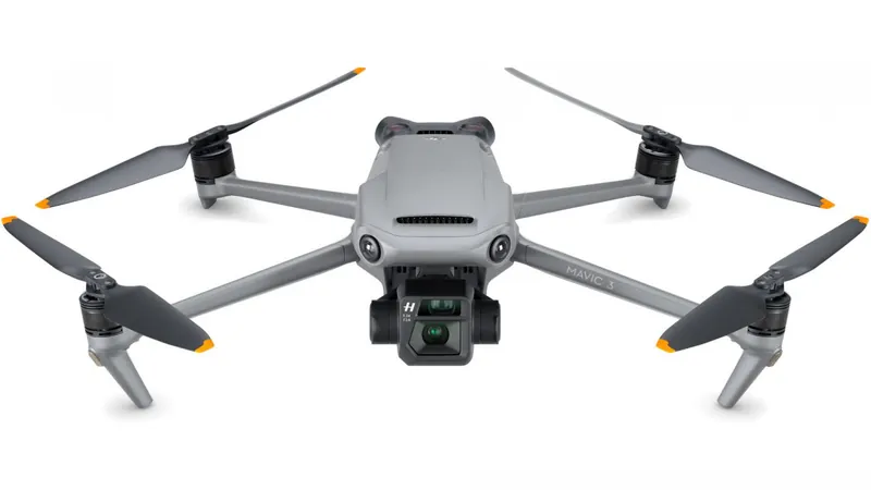 DJI Mavic 3 Pro drone with folded arms and gimbal camera
