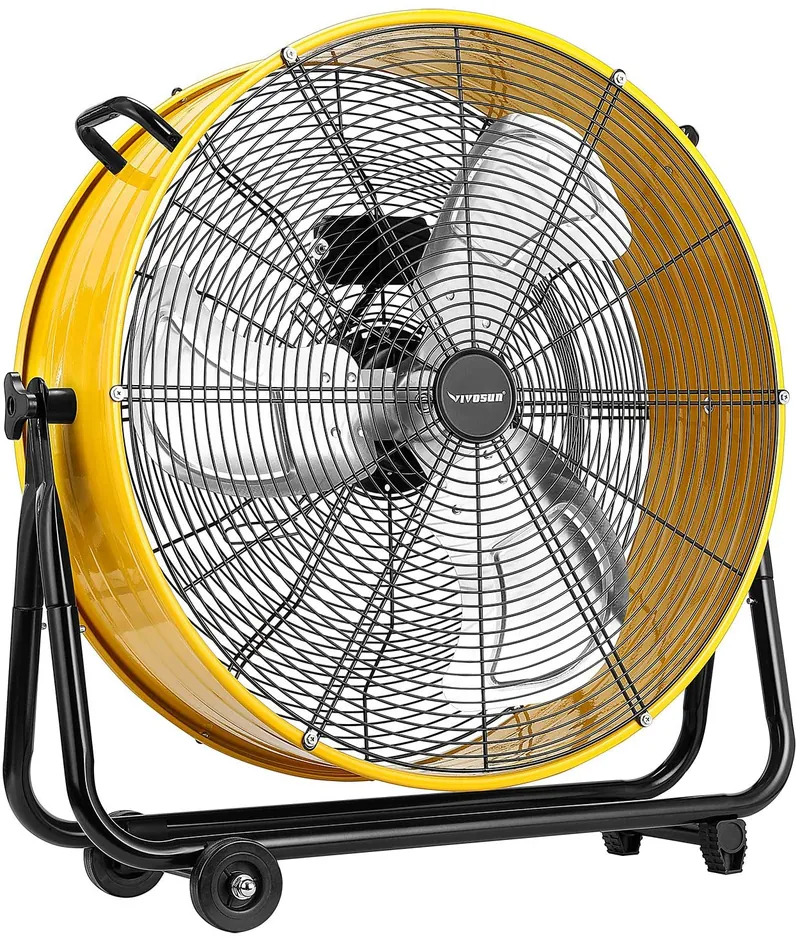 24 inch large E-fan with quiet technology on a rolling stand