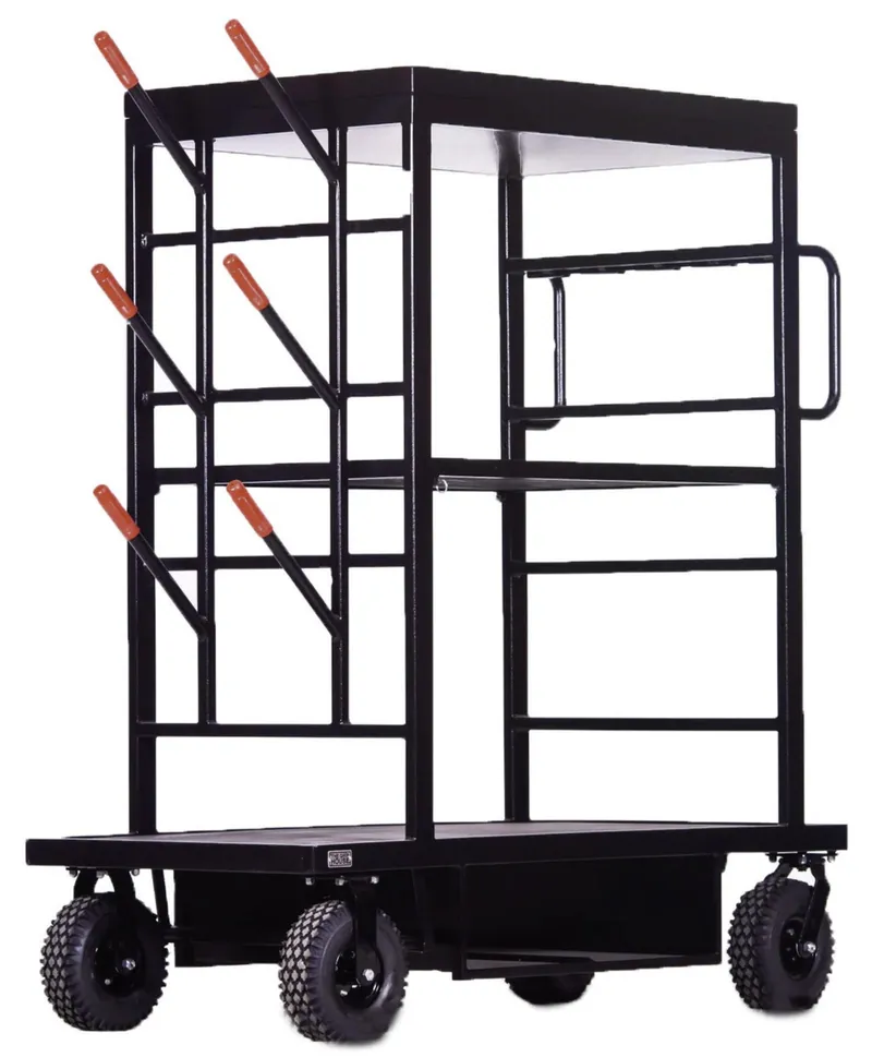 Heavy-duty HMI cart for moving ballasts, feeder cable, and large lights