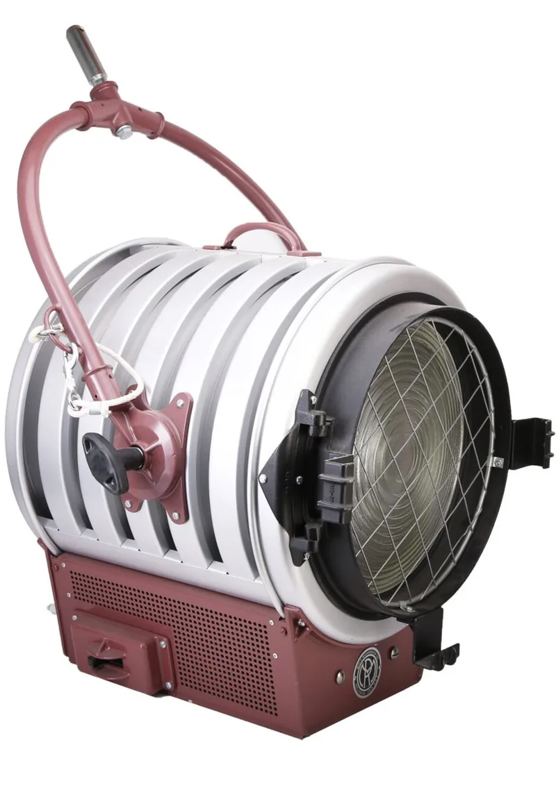 Mole Richardson 5K Senior tungsten fresnel with wire scrim guard
