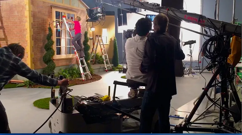 Camera and crew on set