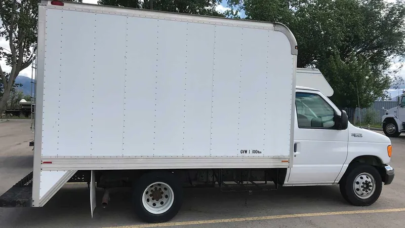 1 ton Ford grip and camera truck with 12 by 8 foot box